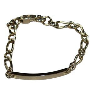 Fossil Gold-Tone Stainless Steel Engravable ID Chain Link Men's Bracelet NWT